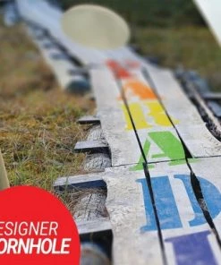 Skip's Garage Paradise Lane Cornhole Board Set, Includes 2 Boards, 8 Bags + Optional Accessories