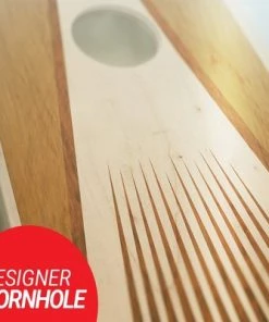 Skip's Garage Pyramid Ray Cornhole Board Set, Includes 2 Boards, 8 Bags + Optional Accessories