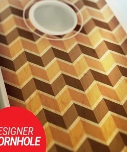 Skip's Garage Multi Chevron Cornhole Board Set, Includes 2 Boards, 8 Bags + Optional Accessories