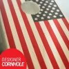 Skip's Garage American Flag Colors Cornhole Board Set, Includes 2 Boards, 8 Bags + Optional Accessories