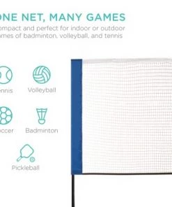 Best Choice Products 12.5ft Portable Freestanding Indoor/Outdoor Net for Volleyball, Tennis, Badminton w/ Carrying Case