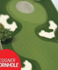 Skip's Garage Golf Hole in One Cornhole Board Set, Includes 2 Boards, 8 Bags + Optional Accessories