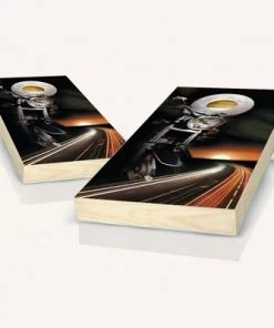 Skip's Garage Motorcycle Rider Cornhole Board Set, Includes 2 Boards, 8 Bags + Optional Accessories -Lawn Games Sales unnamed file 1370