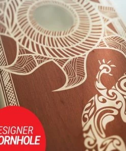 Skip's Garage Tribal Lizard Rosewood Cornhole Board Set, Includes 2 Boards, 8 Bags + Optional Accessories