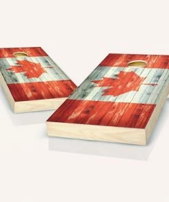 Skip's Garage Canadian Flag Rustic Cornhole Board Set, Includes 2 Boards, 8 Bags + Optional Accessories -Lawn Games Sales unnamed file 1455