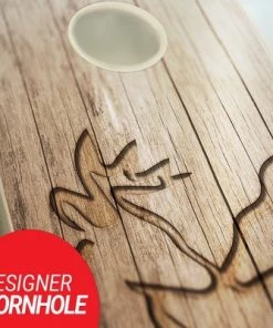 Skip's Garage Deer Heart Cornhole Board Set, Includes 2 Boards, 8 Bags + Optional Accessories