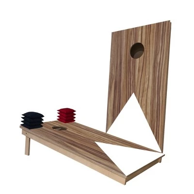 Skip's Garage Light Wood Grain White Triangle Cornhole Boards 5 Skip's Garage Light Wood Grain White Triangle Cornhole Boards - Image 3