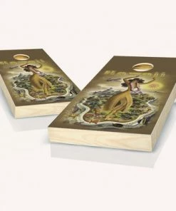 Skip's Garage Hawaii Poster Cornhole Board Set, Includes 2 Boards, 8 Bags + Optional Accessories -Lawn Games Sales unnamed file 1790