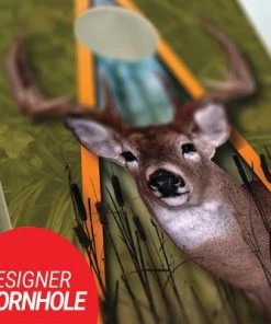 Skip's Garage Deer Cornhole Board Set, Includes 2 Boards, 8 Bags + Optional Accessories