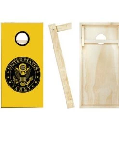 Skip's Garage US Army Seal Cornhole Board Set, Includes 2 Boards, 8 Bags + Optional Accessories