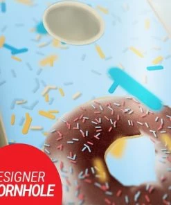 Skip's Garage Doughnut Cornhole Board Set, Includes 2 Boards, 8 Bags + Optional Accessories