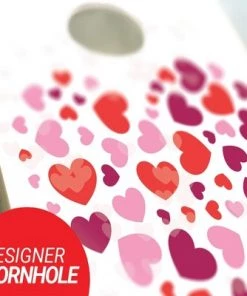 Skip's Garage Hearts Cornhole Board Set, Includes 2 Boards, 8 Bags + Optional Accessories