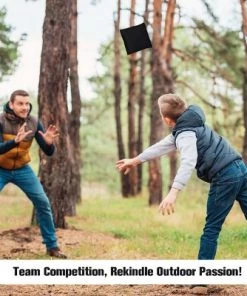 Costway Weather Resistant Cornhole Bags Black Red Set of 12 Beanbag Toss