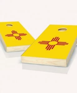 Skip's Garage New Mexico Flag Cornhole Board Set, Includes 2 Boards, 8 Bags + Optional Accessories -Lawn Games Sales unnamed file 2086