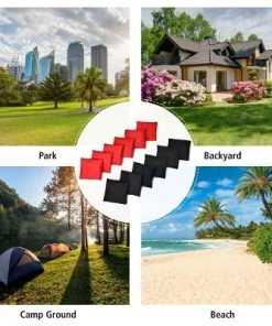Costway Weather Resistant Cornhole Bags Black Red Set of 12 Beanbag Toss -Lawn Games Sales unnamed file 209