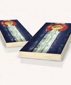 Skip's Garage Colorado State Flag Distressed Cornhole Board Set, Includes 2 Boards, 8 Bags + Optional Accessories -Lawn Games Sales unnamed file 2197