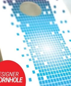 Skip's Garage Pixel Warp Cornhole Board Set, Includes 2 Boards, 8 Bags + Optional Accessories