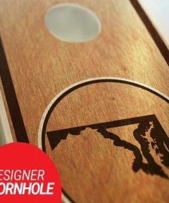 Skip's Garage Maryland State Cornhole Board Set, Includes 2 Boards, 8 Bags + Optional Accessories