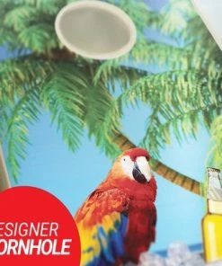 Skip's Garage Parrot Cornhole Board Set, Includes 2 Boards, 8 Bags + Optional Accessories