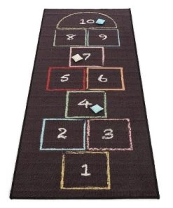 Wonder & Wise Wonder&Wise Kid's Classic Chalk Hopscotch Rug Floor Mat Activity Game Playmat with 3 Colorful Throw Beanbags for Children Ages 4 Years Old and Up -Lawn Games Sales unnamed file 224
