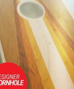 Skip's Garage Poster Pyramid Cornhole Board Set, Includes 2 Boards, 8 Bags + Optional Accessories