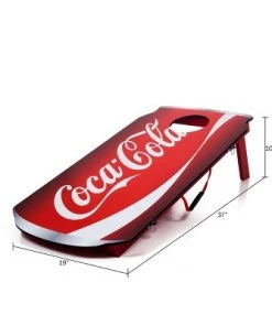 Toy Time Portable Cornhole Bean Bag Toss Game - Coca-Cola Can, Red/White