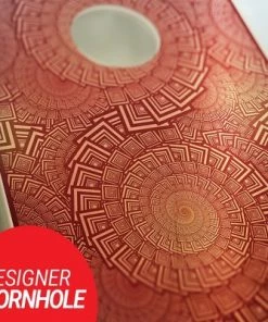 Skip's Garage Fire Dance Cornhole Board Set, Includes 2 Boards, 8 Bags + Optional Accessories