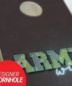 Skip's Garage Army Wife Cornhole Board Set, Includes 2 Boards, 8 Bags + Optional Accessories