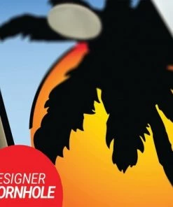 Skip's Garage SunSet, 2 Boards and 8 Bags Cornhole Board Set, Includes 2 Boards, 8 Bags + Optional Accessories