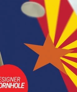 Skip's Garage Arizona State Flag Cornhole Board Set, Includes 2 Boards, 8 Bags + Optional Accessories