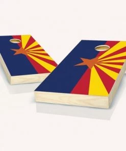 Skip's Garage Arizona State Flag Cornhole Board Set, Includes 2 Boards, 8 Bags + Optional Accessories -Lawn Games Sales unnamed file 2473