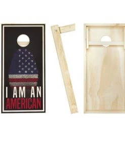 Skip's Garage I Am An American Cornhole Board Set, Includes 2 Boards, 8 Bags + Optional Accessories -Lawn Games Sales unnamed file 2583