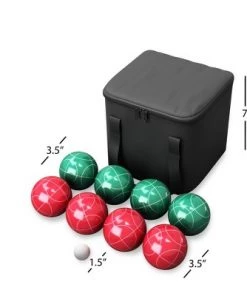Toy Time Outdoor Bocce Ball Set with Carrying Bag - Red/Green