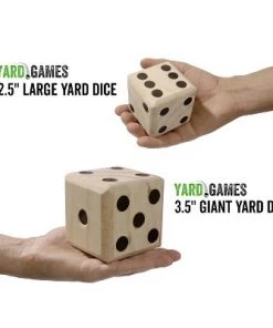 Yard Games YardGames 2.5 Inch Giant Outdoor Indoor Hand Sanded Wooden Dice Set with Laminated Scorecards and Carrying Case Fun For Kids and Adults of All Ages