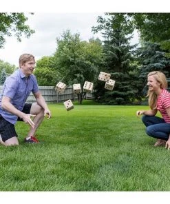 Yard Games YardGames 2.5 Inch Giant Outdoor Indoor Hand Sanded Wooden Dice Set with Laminated Scorecards and Carrying Case Fun For Kids and Adults of All Ages -Lawn Games Sales unnamed file 2697