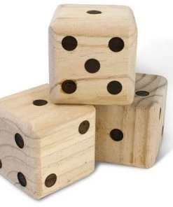 Yard Games YardGames 3.5 Inch Giant Outdoor Indoor Hand Sanded Wooden Dice Set with Laminated Scorecards and Carrying Case Fun For Kids and Adults of All Ages