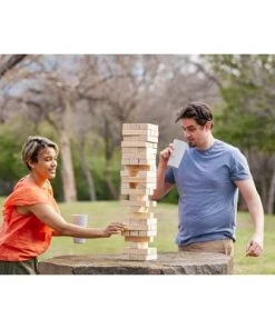 Yard Games On the Go Large Tumbling Timbers Wood Tower Stacking Outdoor Party Game w/ 56 Premium Pine Blocks & Nylon Carrying Case, Starting at 2 Feet -Lawn Games Sales unnamed file 2779