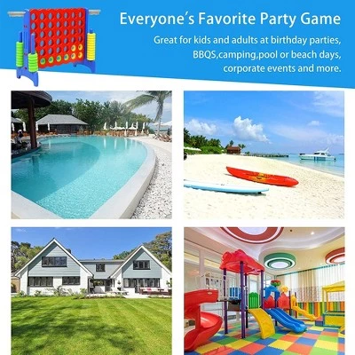 SDADI Giant 33 Inch 4-In-A-Row Hoop Connect Strategy Game and Basketball Indoor/Outdoor Family Fun Board for Toddlers, Kids, Adults, Blue and Red 5 SDADI Giant 33 Inch 4-In-A-Row Hoop Connect Strategy Game and Basketball Indoor/Outdoor Family Fun Board for Toddlers, Kids, Adults, Blue and Red - Image 3