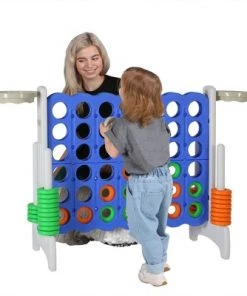 SDADI Giant 33 Inch 4-In-A-Row Hoop Connect Strategy Game and Basketball Indoor/Outdoor Family Fun Board for Toddlers, Kids, Adults, Gray and Blue -Lawn Games Sales unnamed file 2831