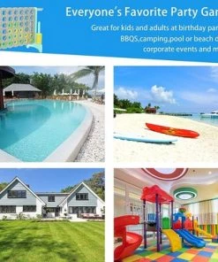 SDADI Giant 64 Inch 4-In-A-Row Hoop Connect Strategy Game and Basketball Indoor/Outdoor Family Fun Board for Toddlers, Kids, Adults, Gray and Green -Lawn Games Sales unnamed file 2843