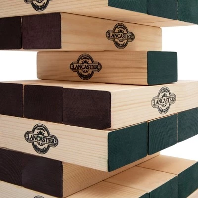 Lancaster Gaming Company Giant Oversized Wooden Jumbo Tumbling Tower Outdoor Game for Tailgating, Camping, 54 Pieces, Black & Pine 4 Lancaster Gaming Company Giant Oversized Wooden Jumbo Tumbling Tower Outdoor Game for Tailgating, Camping, 54 Pieces, Black & Pine - Image 2
