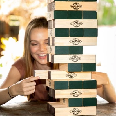 Lancaster Gaming Company Giant Oversized Wooden Jumbo Tumbling Tower Outdoor Game for Tailgating, Camping, 54 Pieces, Black & Pine 6 Lancaster Gaming Company Giant Oversized Wooden Jumbo Tumbling Tower Outdoor Game for Tailgating, Camping, 54 Pieces, Black & Pine - Image 4