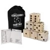 Yard Games YardGames Giant Outdoor Wooden Dice Set of 6 Bundle with Yard Pong Activity Party Set with 12 Buckets, 2 Balls, and Carrying Case