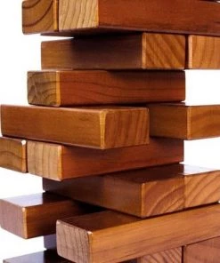 Yard Games YardGames Giant Tumbling Timbers Wood Stacking Game with 56 Stained Pine Blocks