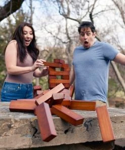 Yard Games YardGames Giant Tumbling Timbers Wood Stacking Game with 56 Stained Pine Blocks -Lawn Games Sales unnamed file 2894