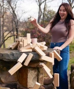 Yard Games YardGames On the Go Large Junior Tumbling Timbers Wood Tower Stacking Indoor Outdoor Party Game with 54 Premium Pine Blocks and Nylon Carrying Case -Lawn Games Sales unnamed file 2910