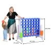SDADI Giant Jumbo 4-in-a-Row Connect Game Indoor/Outdoor Family Kids Yard Game with 2 Basketballs Hoops, 42 Play Rings, and Mini Basketball