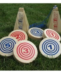 Rollors Outdoor All Wood Game Combining Bocce, Horseshoes and Bowling