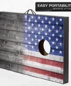 Eastpoint Wild Sports 2 x 3 Foot Old Glory Stars and Stripes USA Flag Cornhole Toss Outdoor Bags MDF Wood Board Game Set with 8 Bean Bags (2 Pack) -Lawn Games Sales unnamed file 327