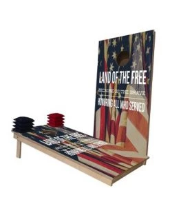 Skip's Garage Land of the Free Because of the Brave Cornhole Boards -Lawn Games Sales unnamed file 3363
